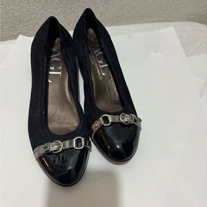 AGL Flats glitter black metallic 38